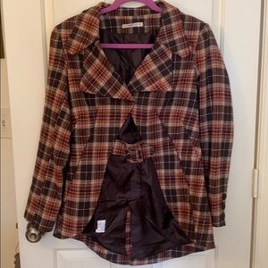 Plaid blazer with fun high low design